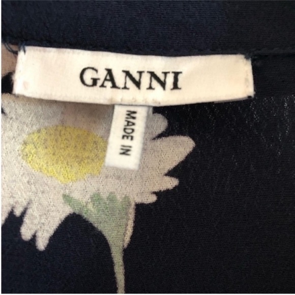 Ganni Silvery Crepe Twist Dress in Total Eclipse - Picture 9 of 11